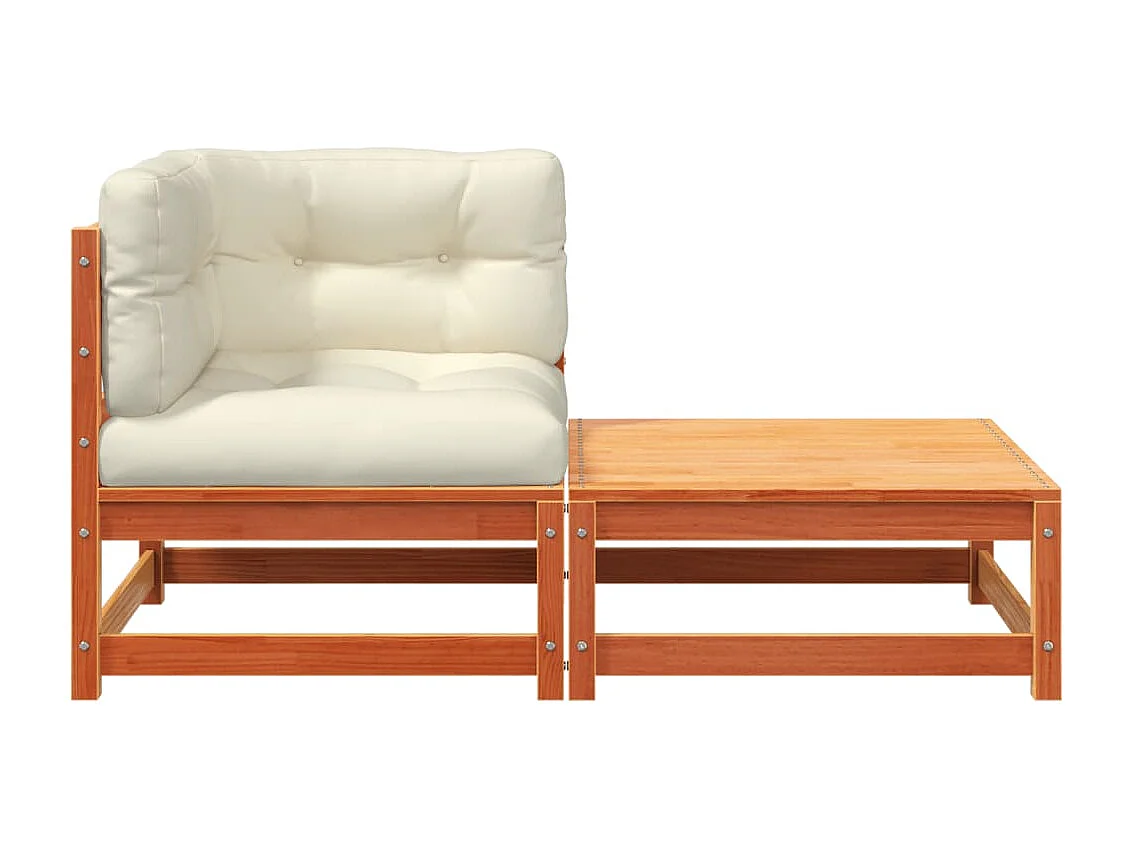 Garten-Ecksofa mit Kissen und Fußhocker