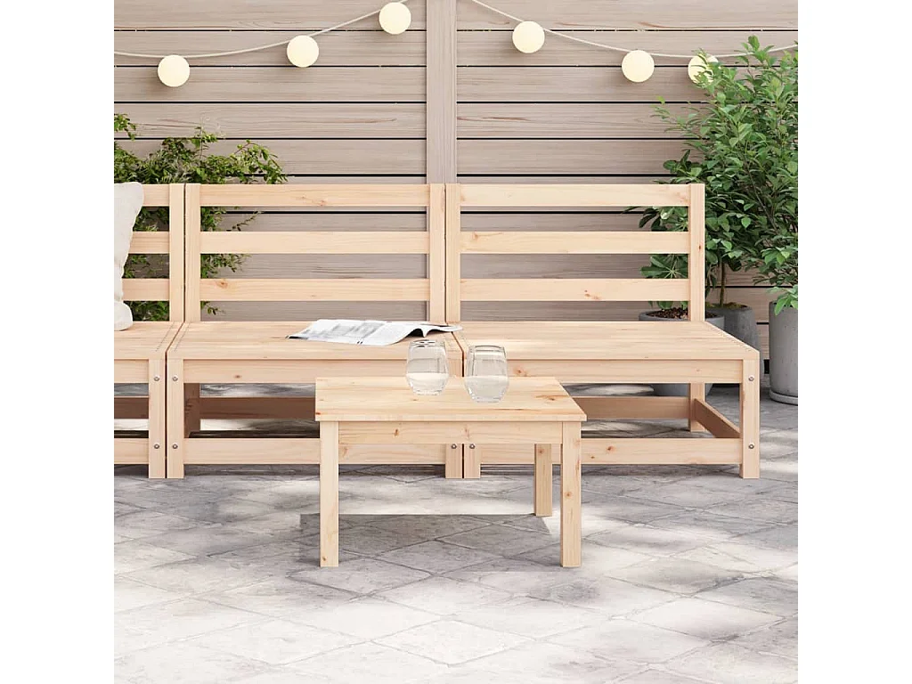 Sofás de jardín sin reposabrazos 2 piezas madera maciza de pino blanco