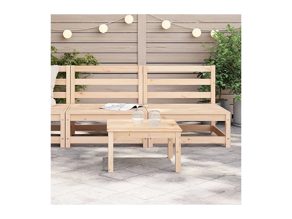 Canapés de jardin sans accoudoirs 2 pcs blanc bois pin massif