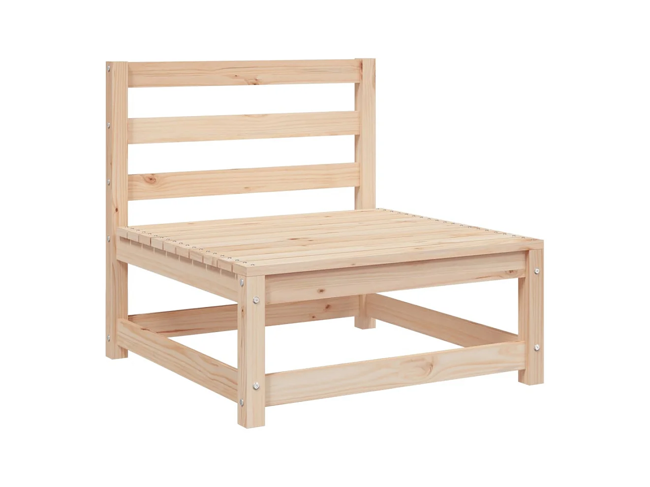 Canapés de jardin sans accoudoirs 2 pcs blanc bois pin massif