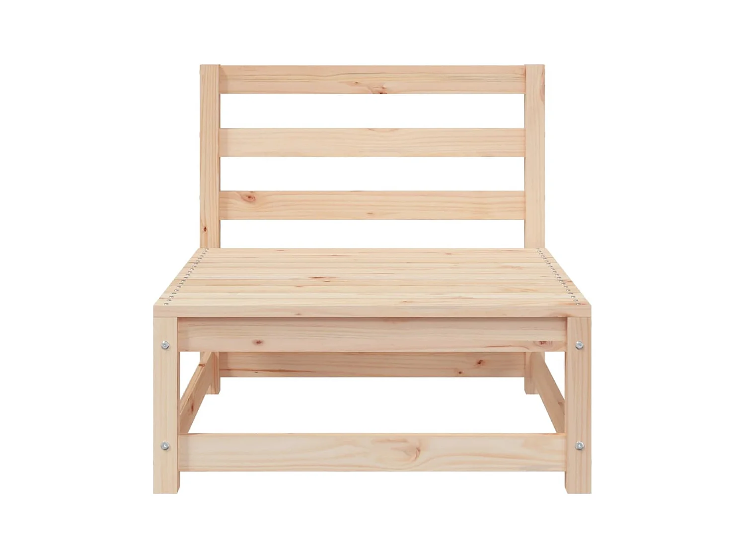 Canapés de jardin sans accoudoirs 2 pcs blanc bois pin massif