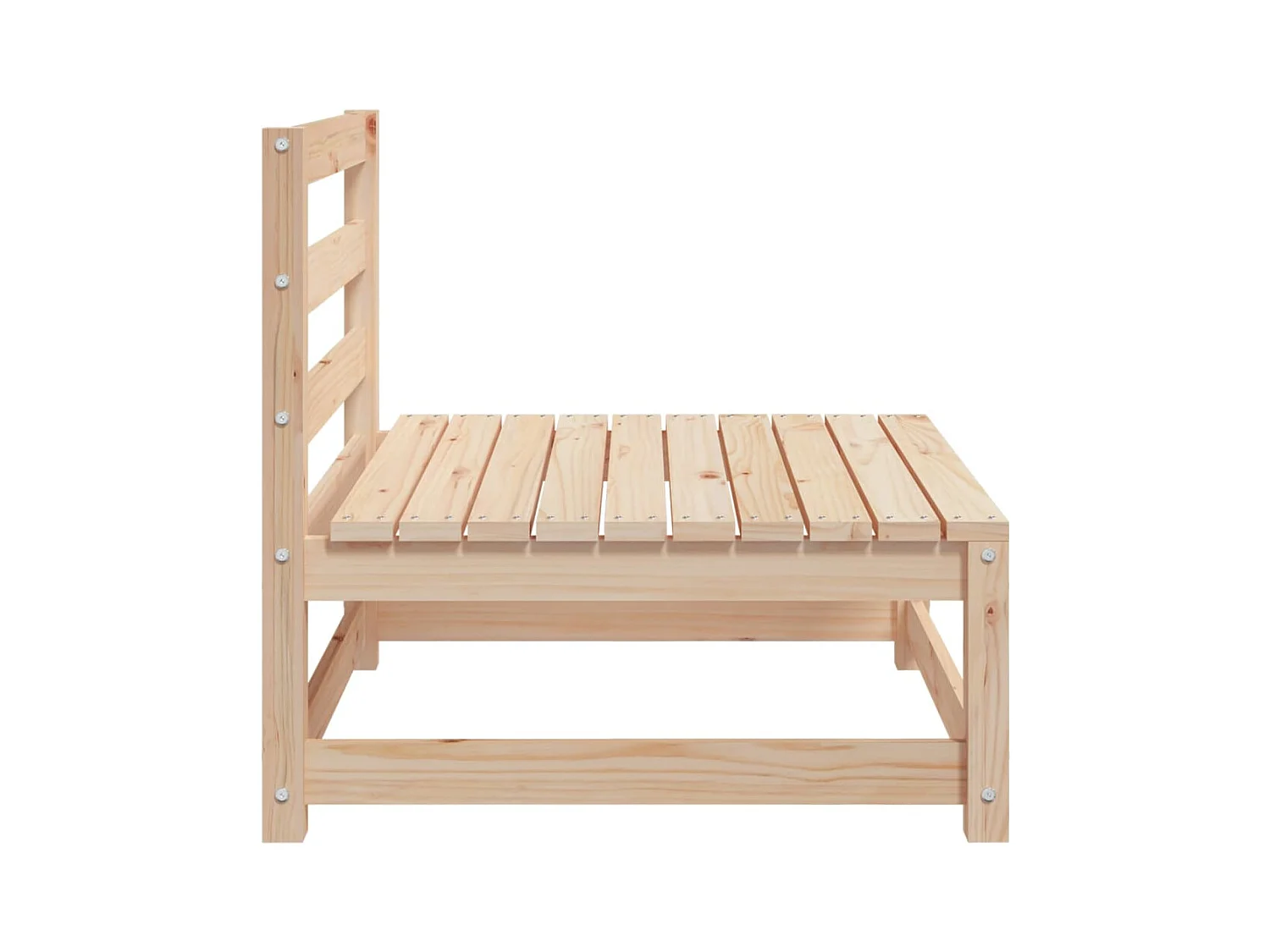 Canapés de jardin sans accoudoirs 2 pcs blanc bois pin massif
