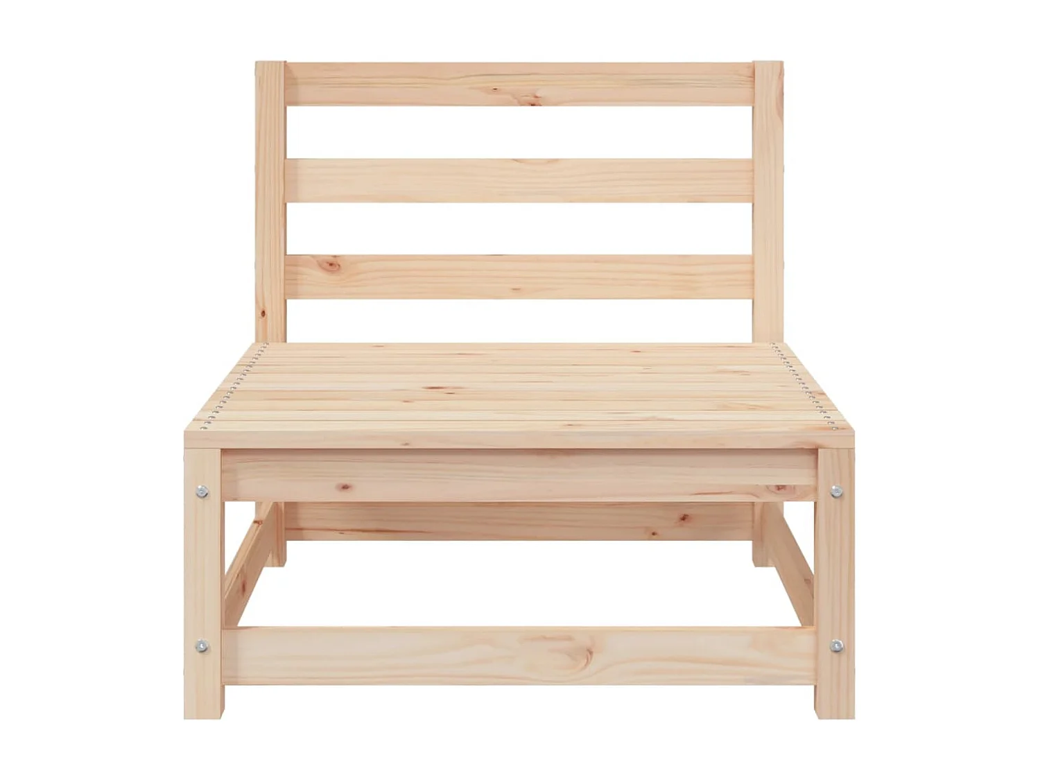 Canapés de jardin sans accoudoirs 2 pcs blanc bois pin massif