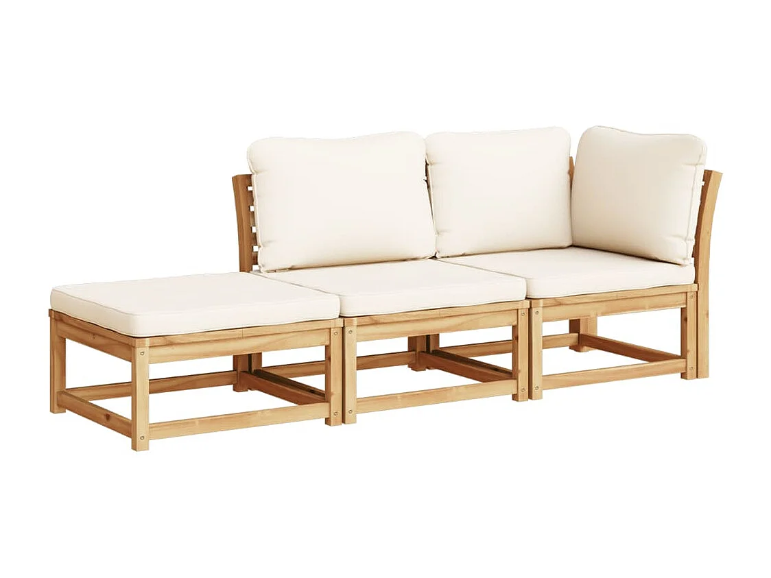 peças de móveis de jardim com almofadas em madeira de acácia maciça