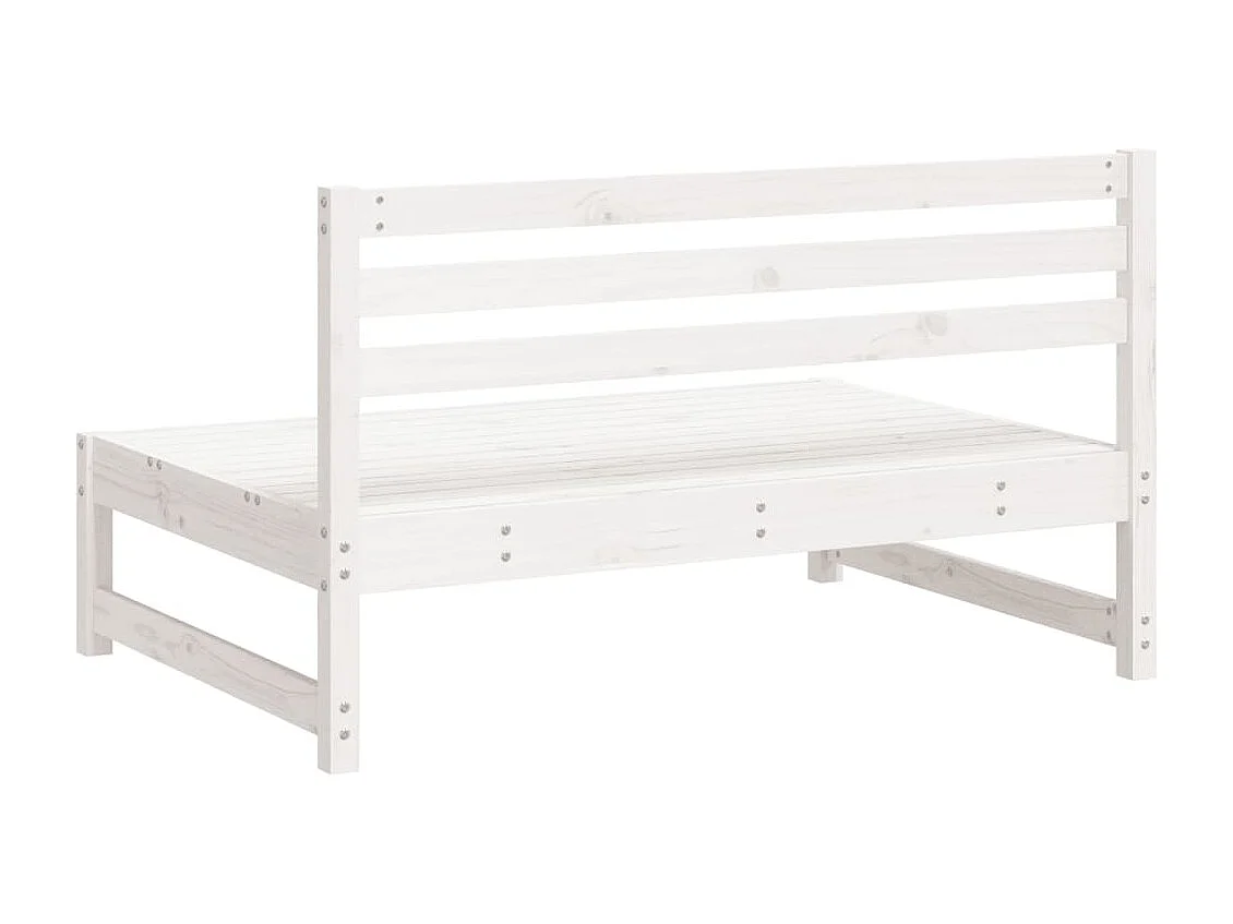 Canapés centraux de jardin 2pcs blanc 120x80 cm bois pin massif