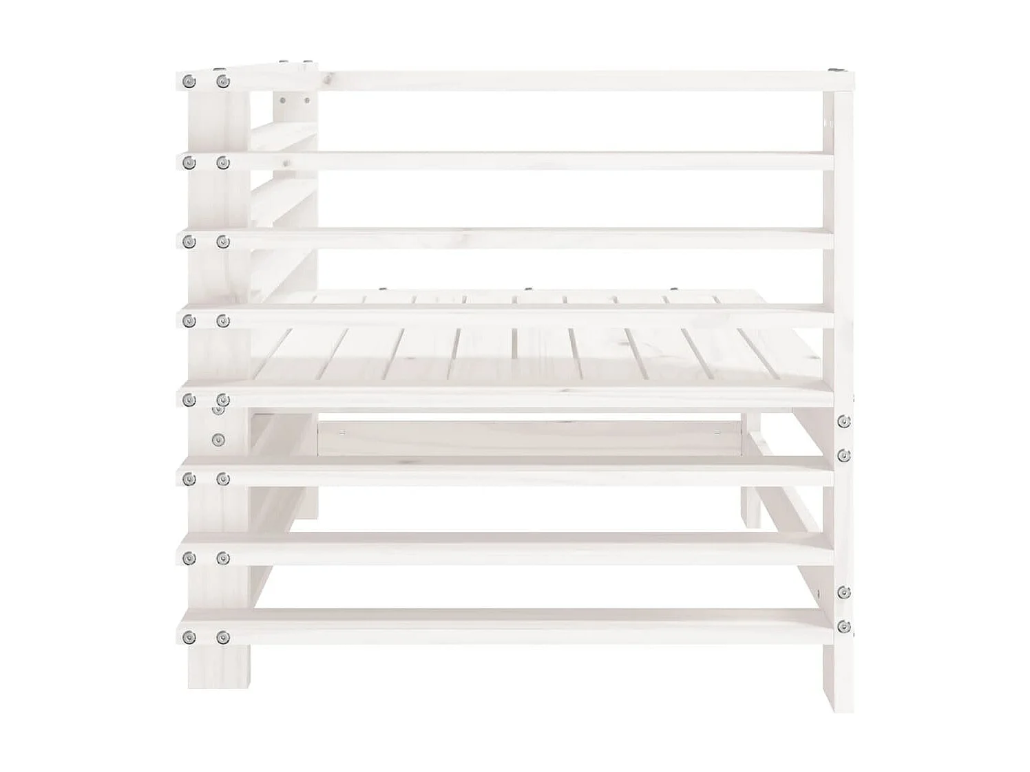 Garten-Ecksofas, 2 Stück, weißes, massives Kiefernholz