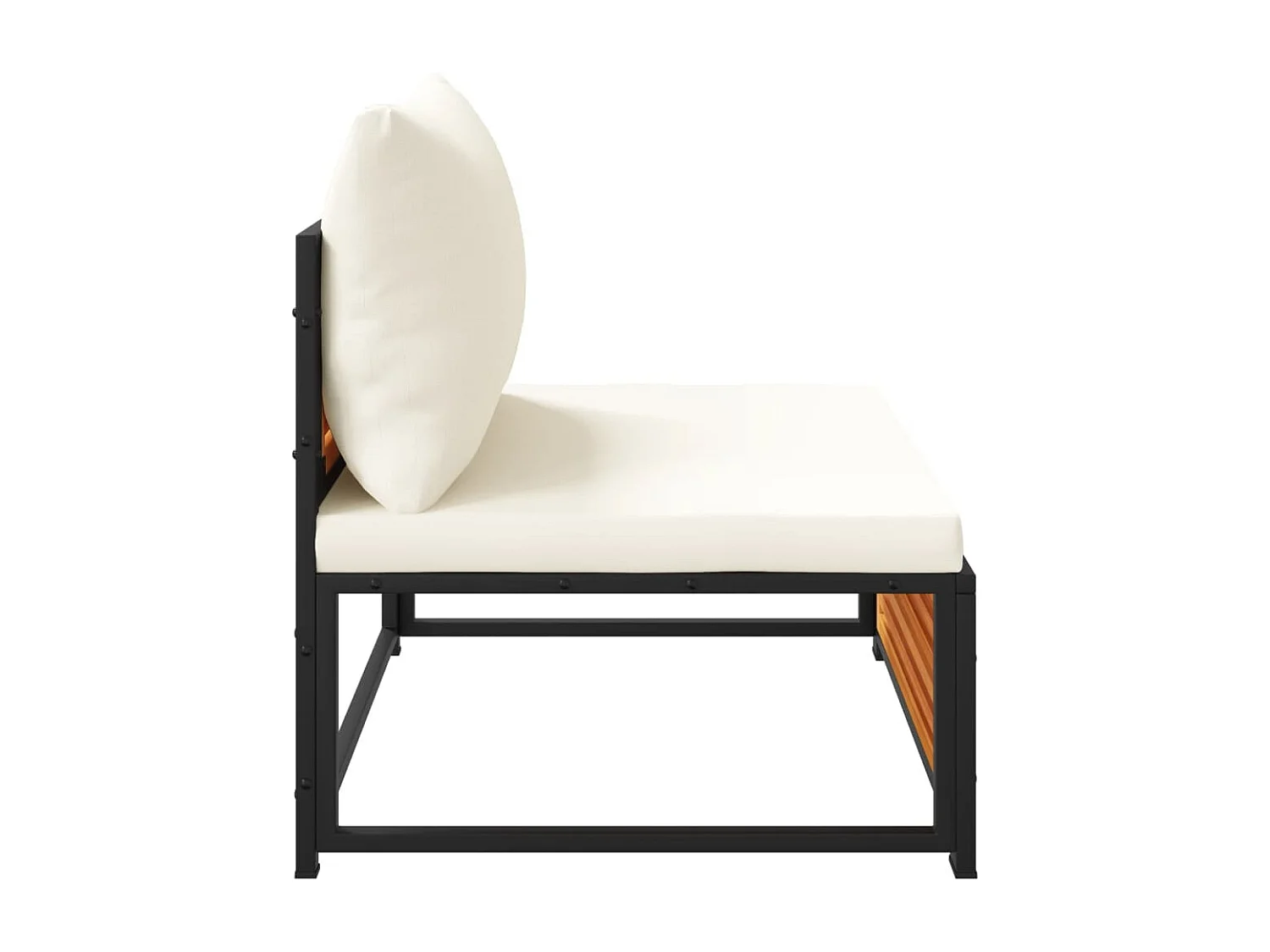 Gartensofa ohne Armlehnen mit Kissen aus massivem Akazienholz