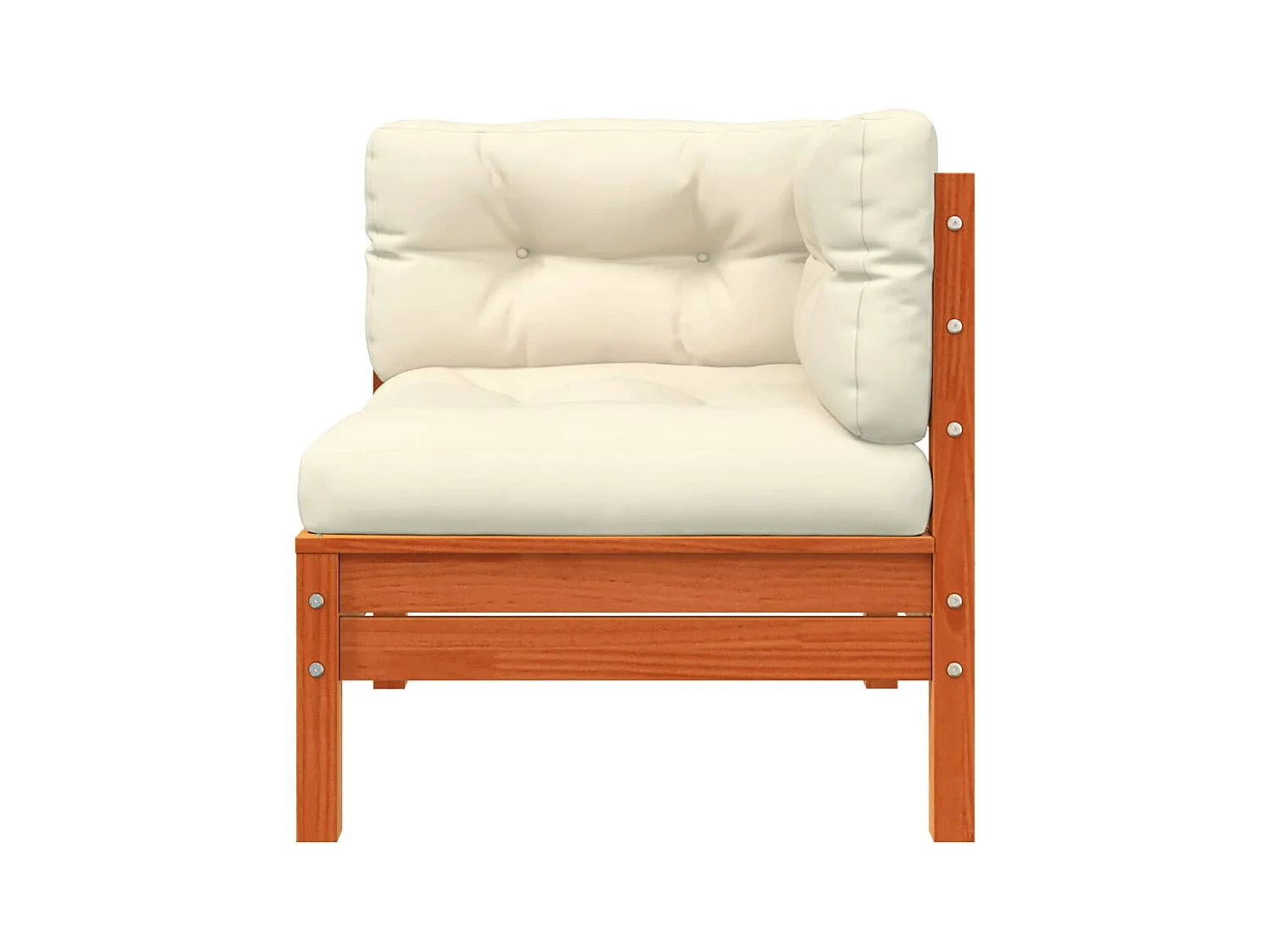 Tuinhoekbankkussens 2 stuks bruin wax massief grenen