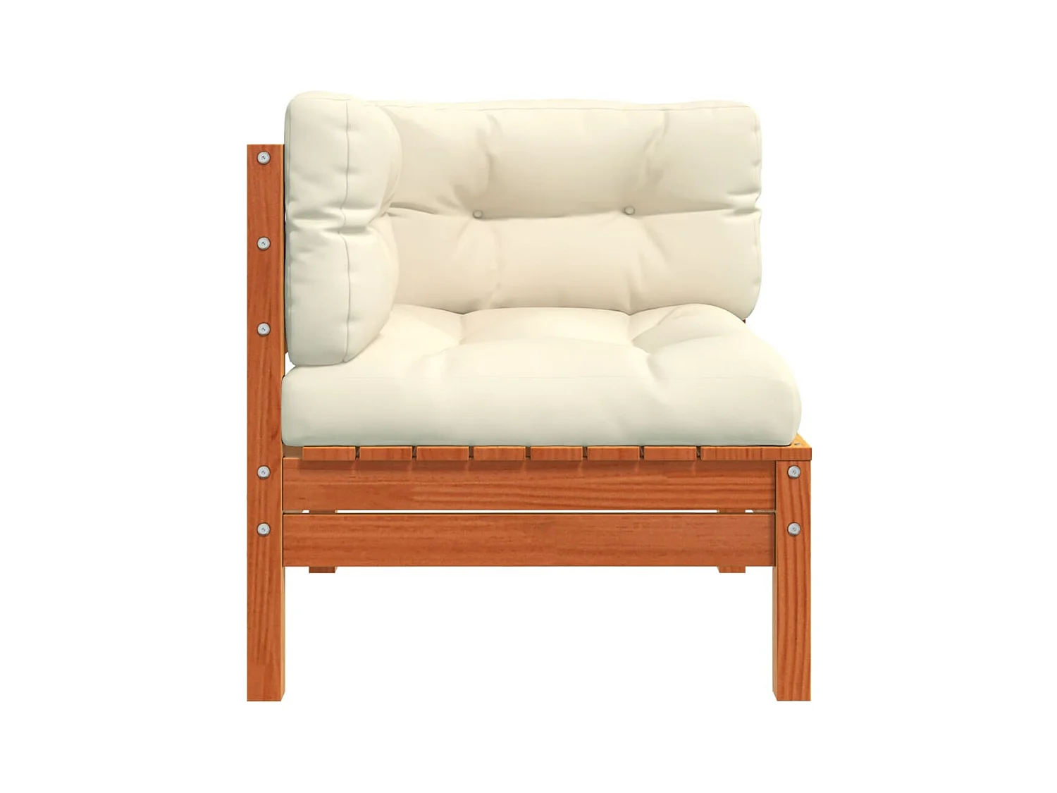 Tuinhoekbankkussens 2 stuks bruin wax massief grenen