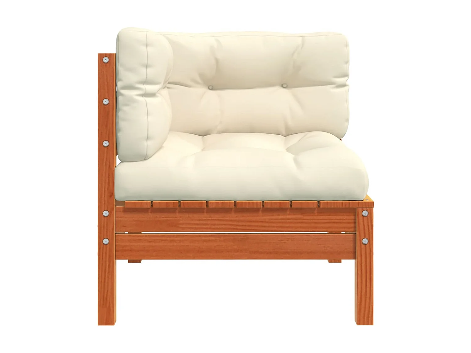 Cuscini per divano angolare da giardino 2 pezzi in pino massiccio cerato marrone