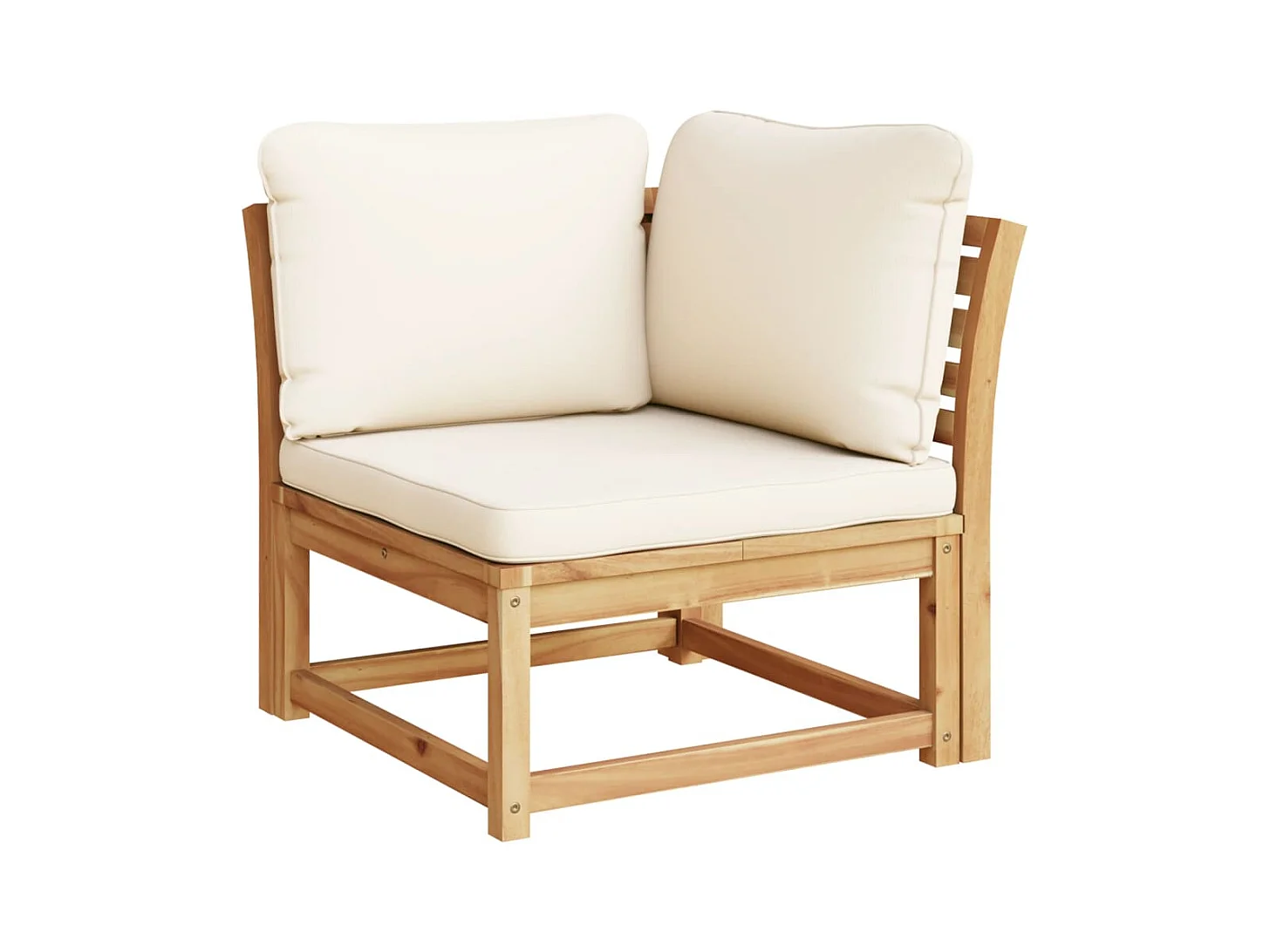 Gartensofa mit 2-Sitzer-Kissen aus massivem Akazienholz