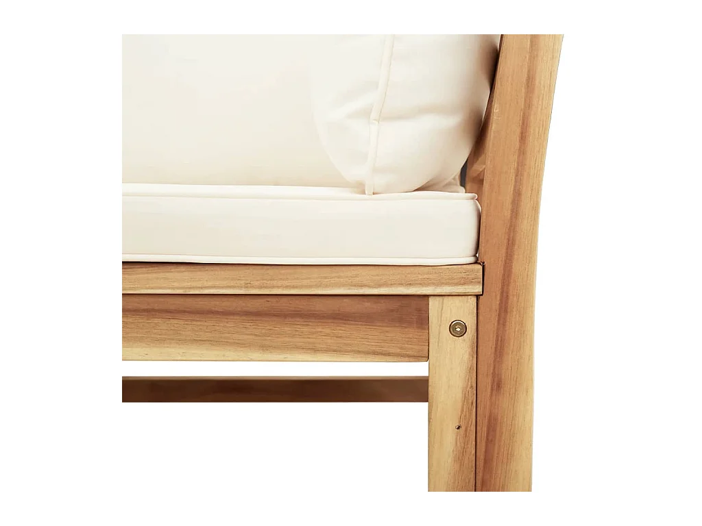 Gartensofa mit 2-Sitzer-Kissen aus massivem Akazienholz