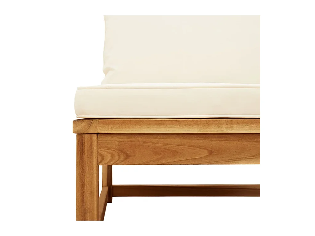 Gartensofa mit 2-Sitzer-Kissen aus massivem Akazienholz