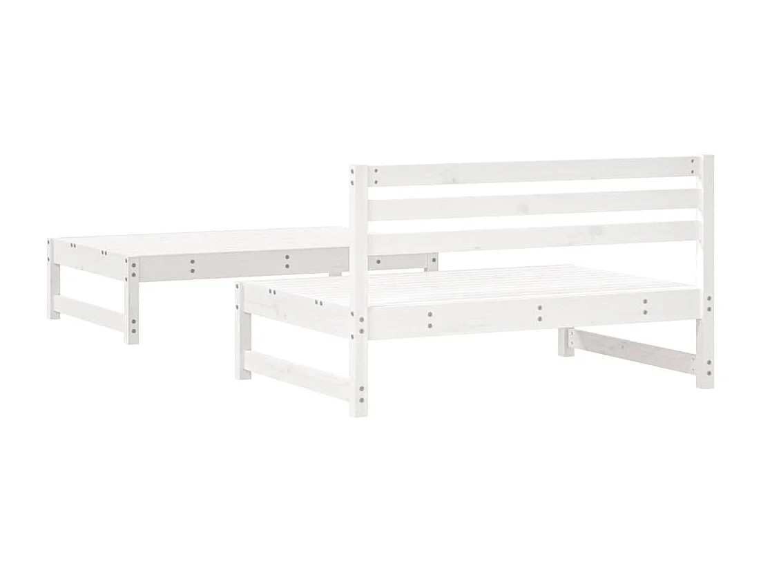 Muebles de jardín 2 piezas de madera maciza de pino blanco.