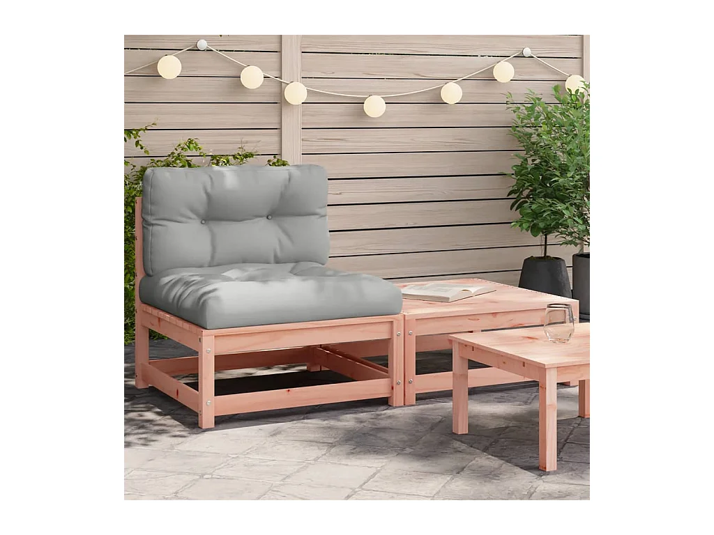 Canapé de jardin sans accoudoirs avec coussins et repose-pieds