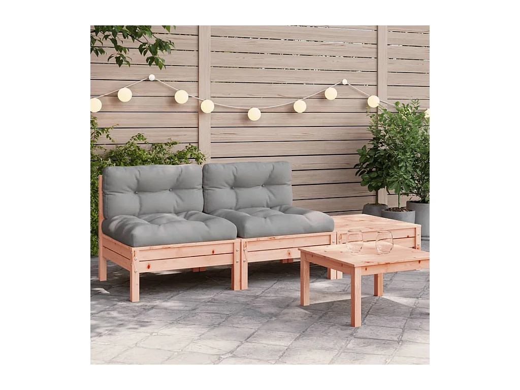 Canapé de jardin avec coussins et repose-pied 2 places