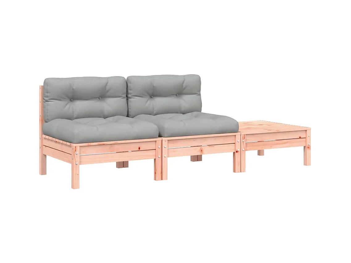 Canapé de jardin avec coussins et repose-pied 2 places
