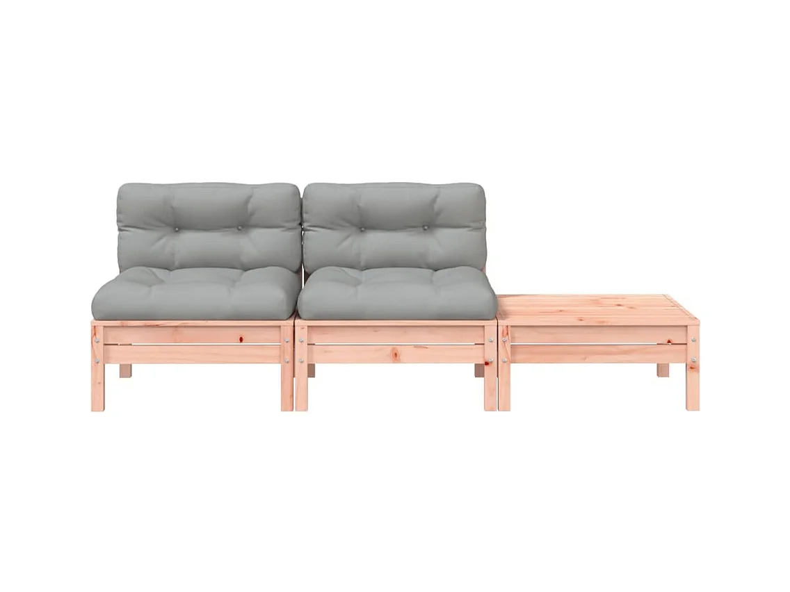 Canapé de jardin avec coussins et repose-pied 2 places
