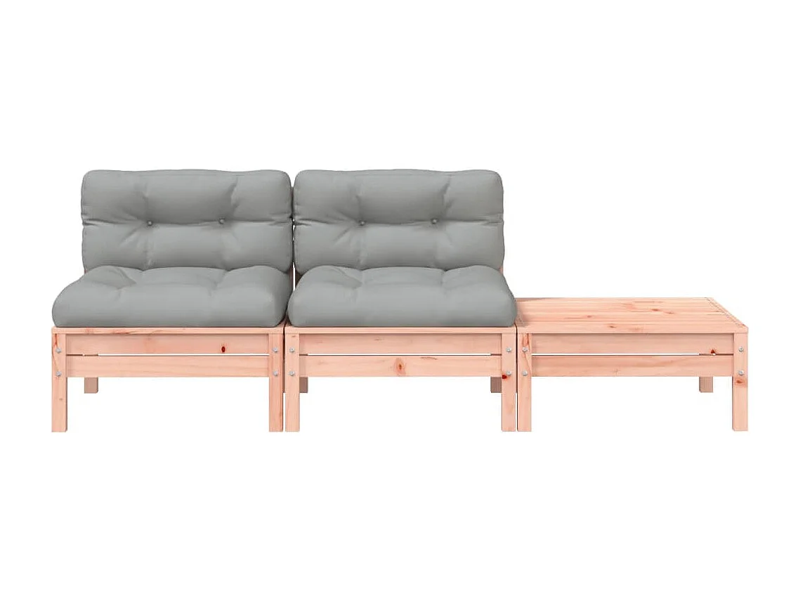 Canapé de jardin avec coussins et repose-pied 2 places