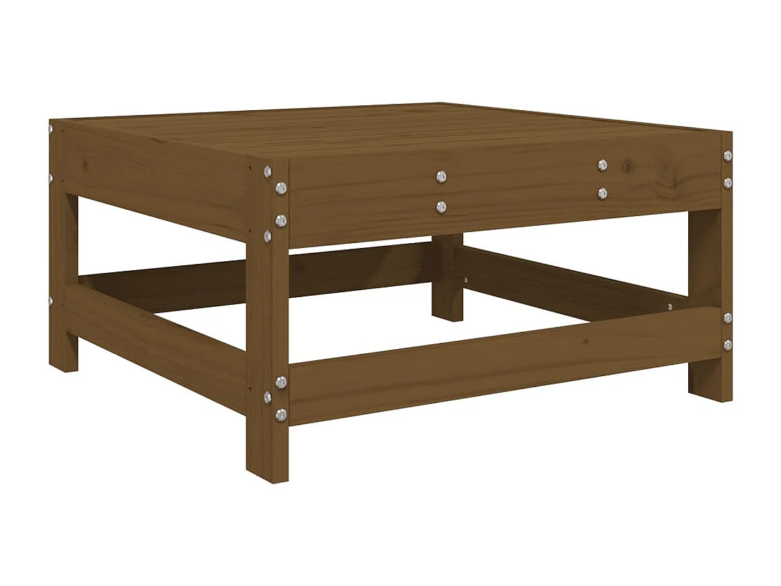 Salon de jardin 3 pcs marron miel bois de pin massif