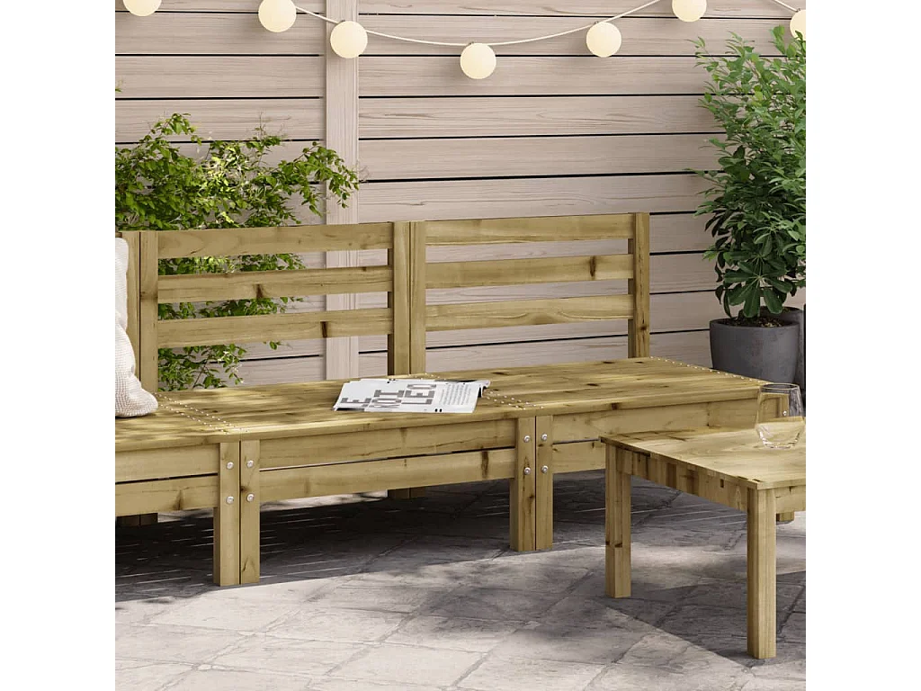 Canapés de jardin sans accoudoirs 2 pcs bois pin imprégné