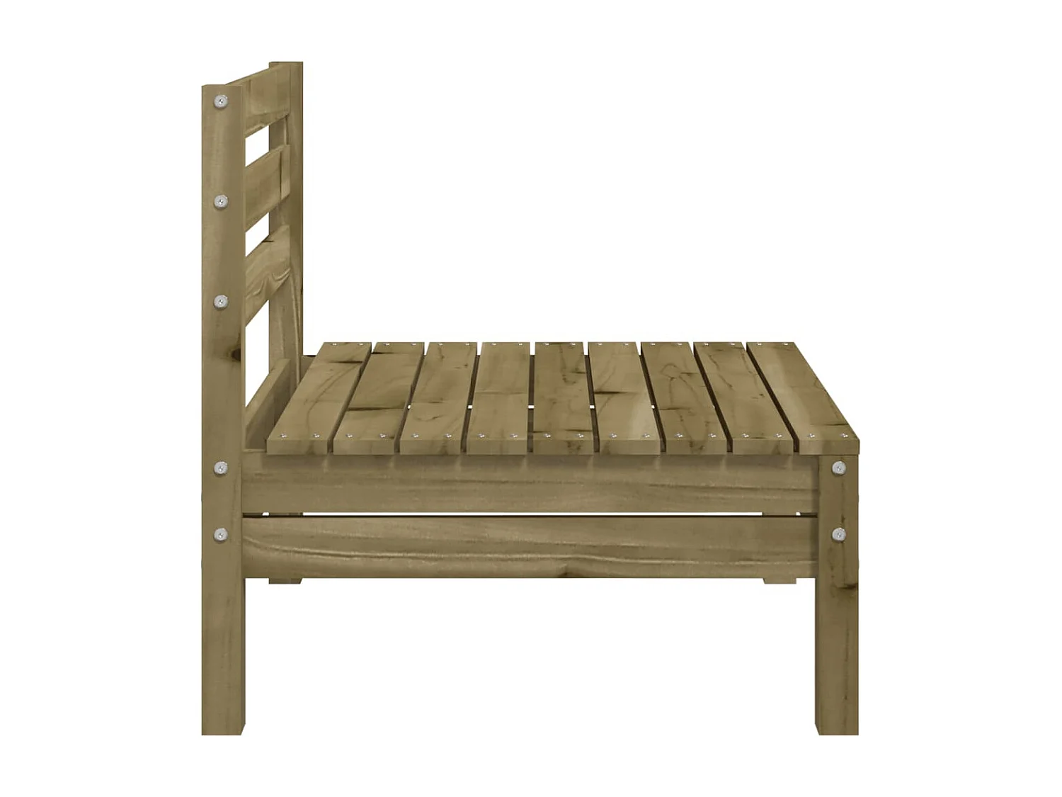 Canapés de jardin sans accoudoirs 2 pcs bois pin imprégné