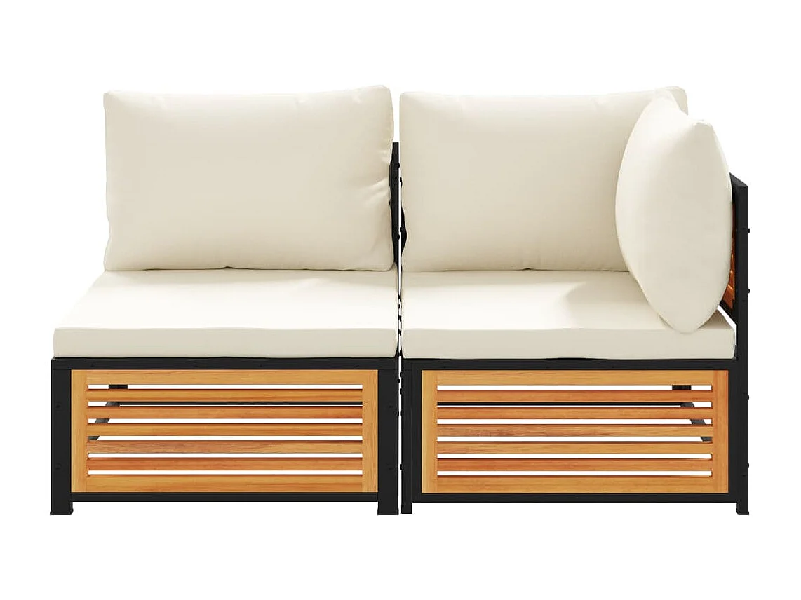 Mobile da giardino con cuscini 6 pz in resina intrecciata marrone