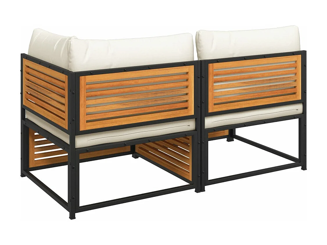 Mobile da giardino con cuscini 6 pz in resina intrecciata marrone