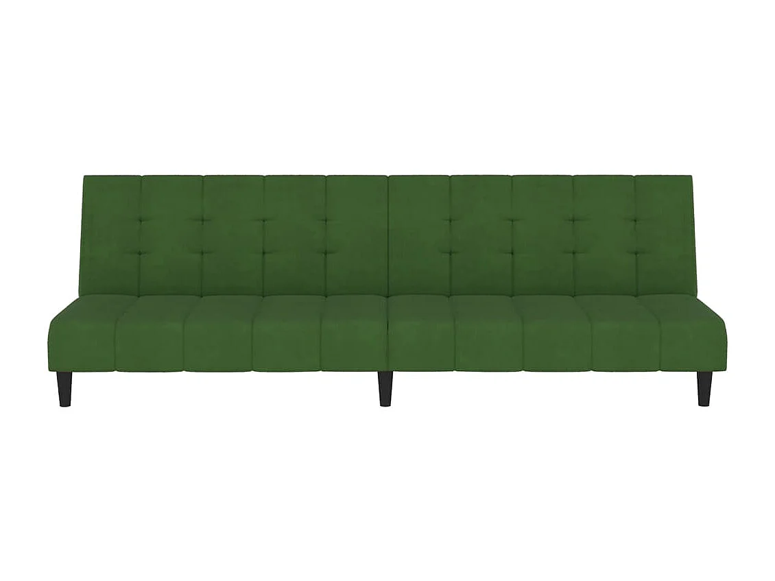 Sofá-cama de 2 lugares veludo verde-escuro