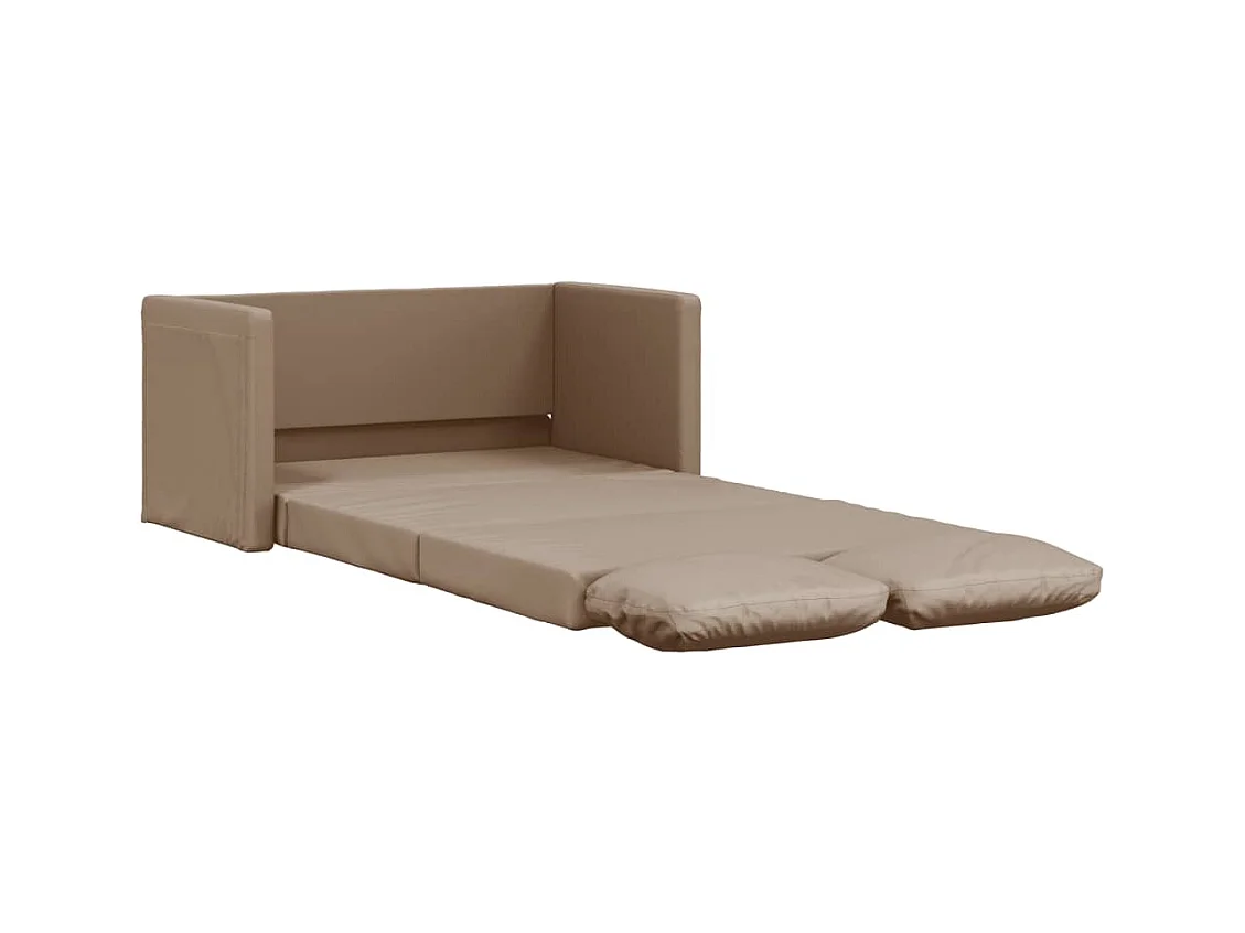 Bodensofa mit Schlaffunktion Cappuccino-Braun Kunstleder