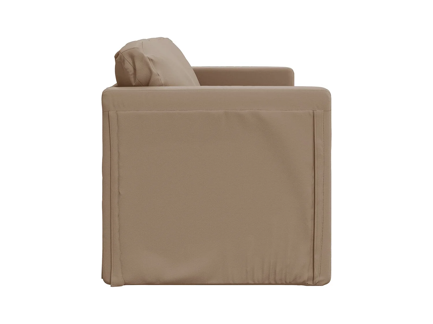 Bodensofa mit Schlaffunktion Cappuccino-Braun Kunstleder
