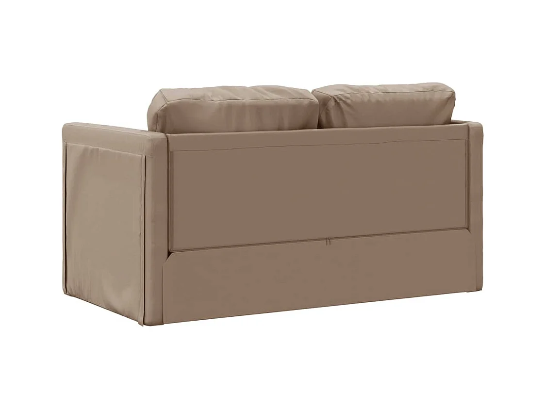 Bodensofa mit Schlaffunktion Cappuccino-Braun Kunstleder