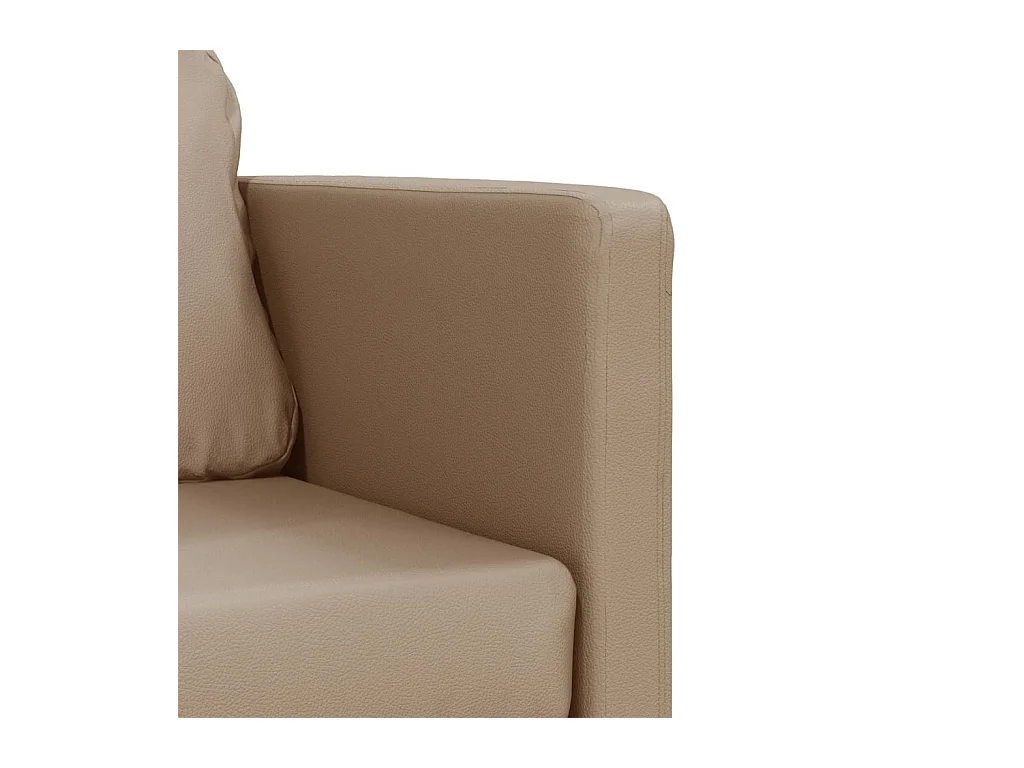 Bodensofa mit Schlaffunktion Cappuccino-Braun Kunstleder