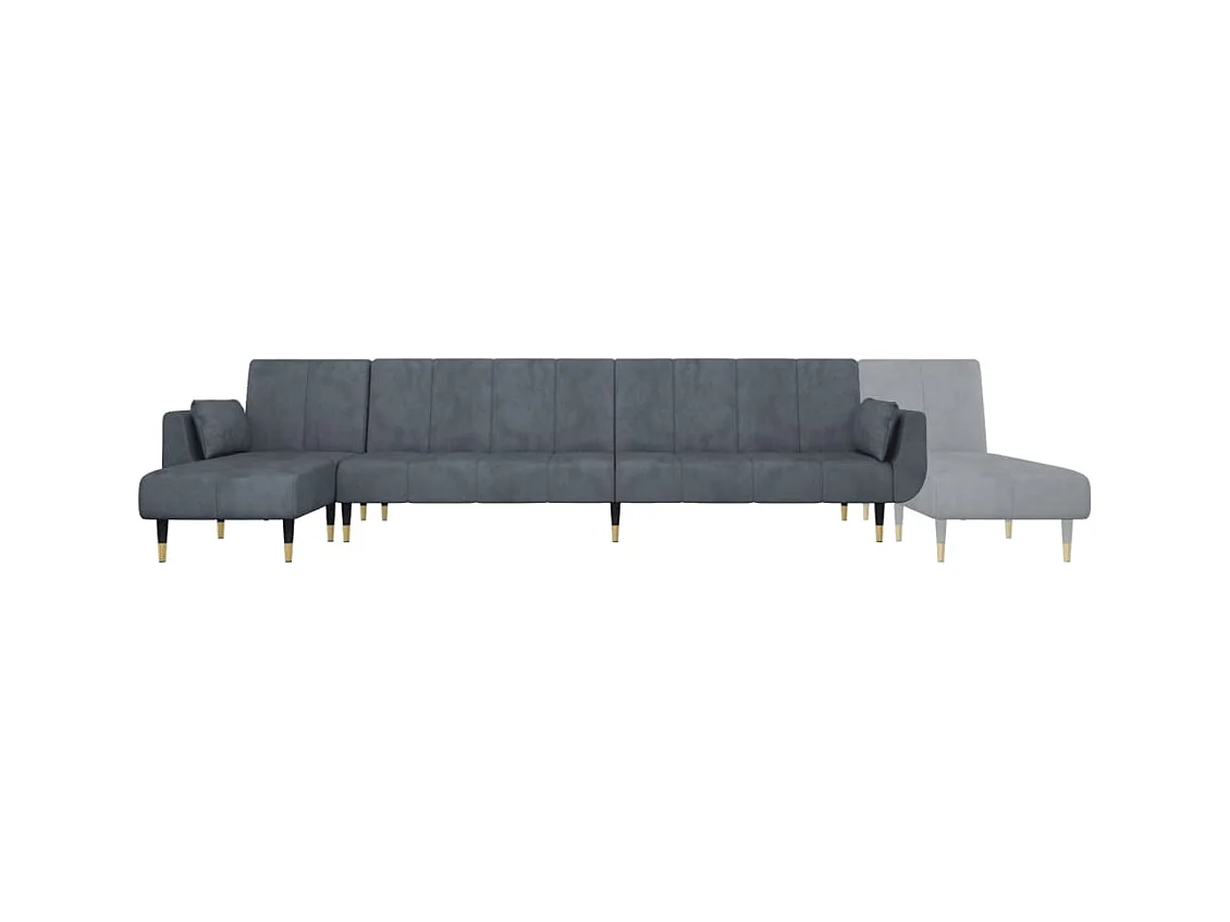 Slaapbank L-vormig 275x140x70 cm fluweel donkergrijs
