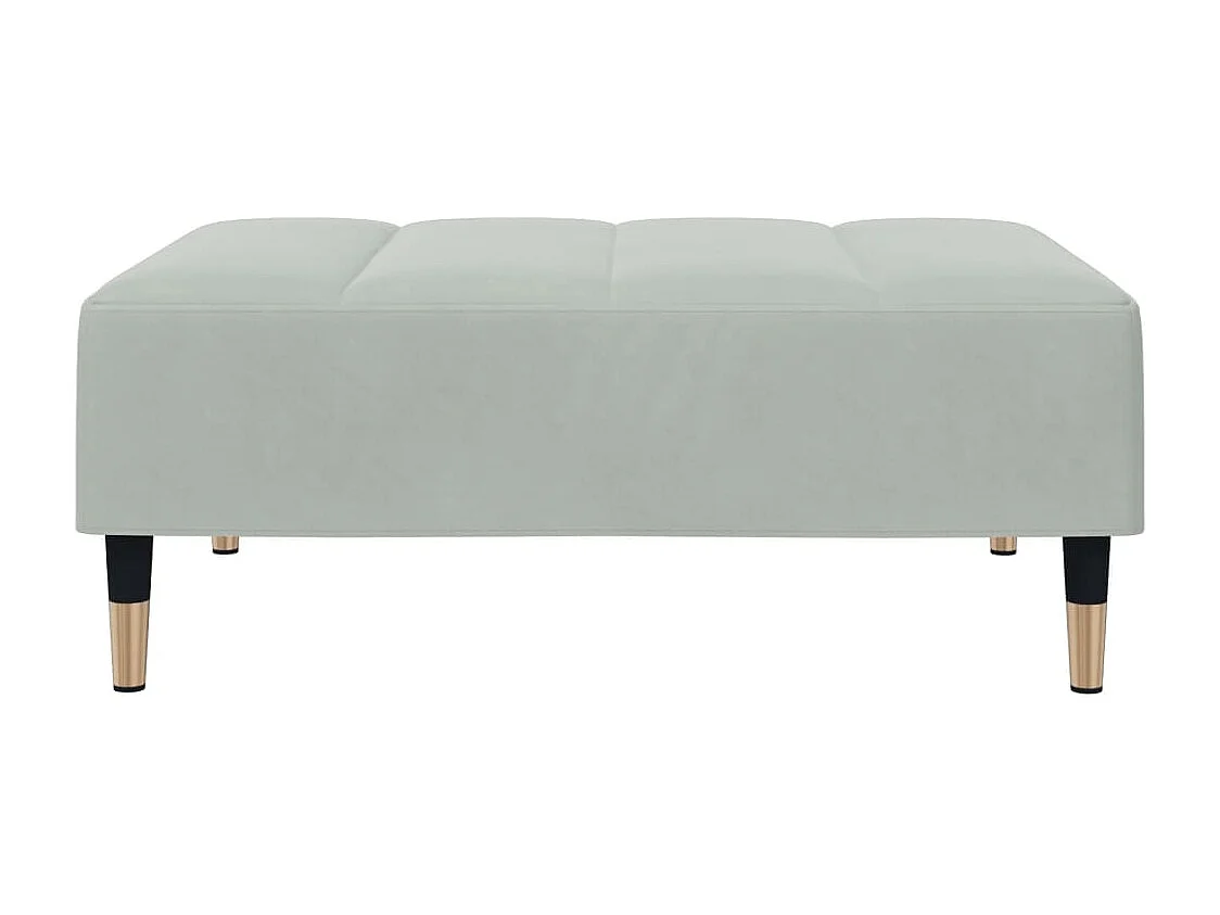 Sofá-cama 2 lugares c/ apoio de pés veludo cinza-claro