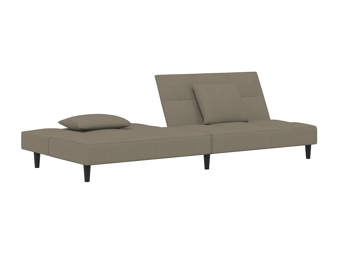 Sofá-cama 2 lugares com duas almofadas veludo cinzento-claro