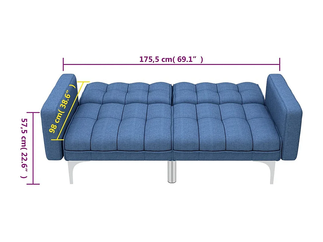 Schlafsofa Blau Stoff