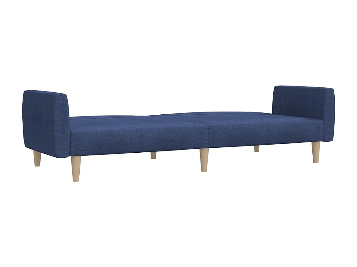 Sofá-cama de 2 lugares tecido azul