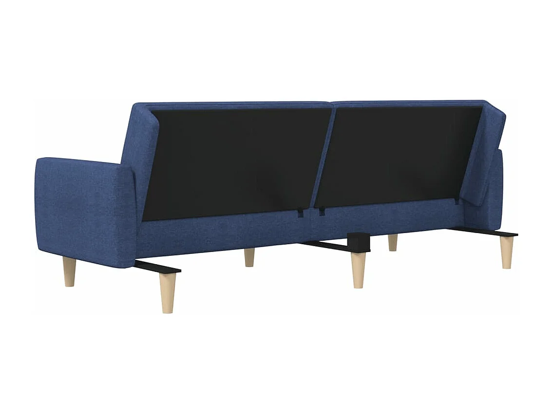 Sofá-cama de 2 lugares tecido azul