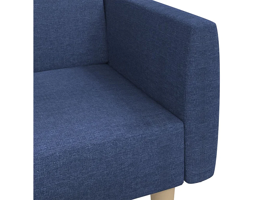 Sofá-cama de 2 lugares tecido azul