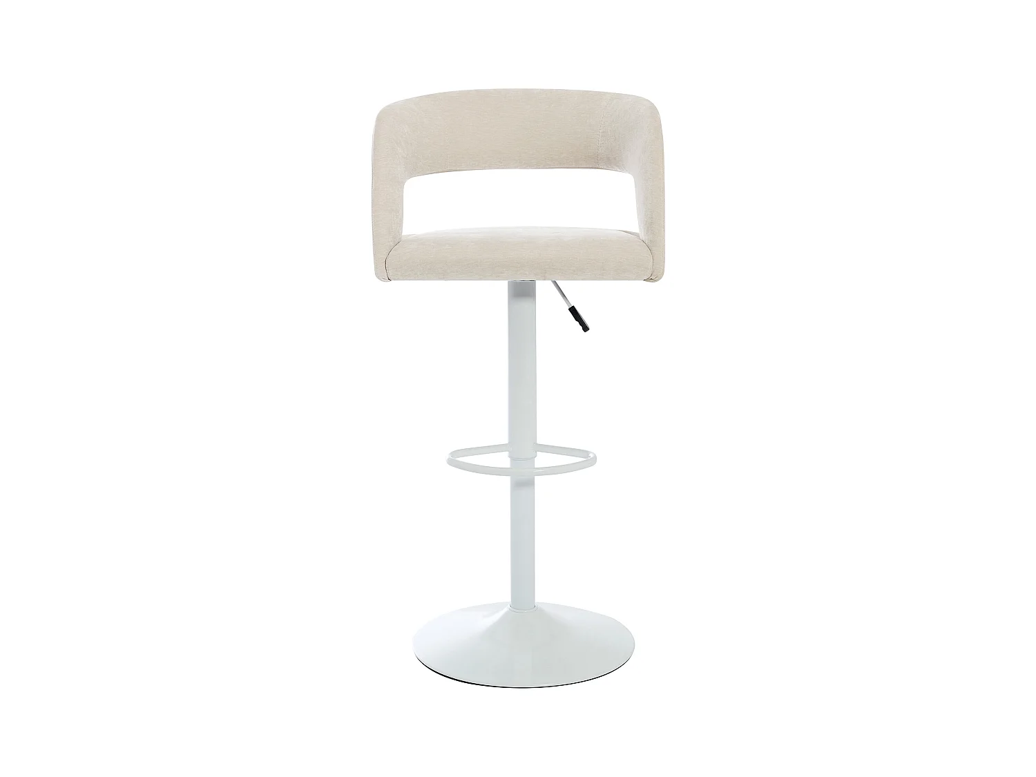 Barhocker 2er-Set höhenverstellbar - Stoff & weißes Metall - Cremefarben - LAJUNIA