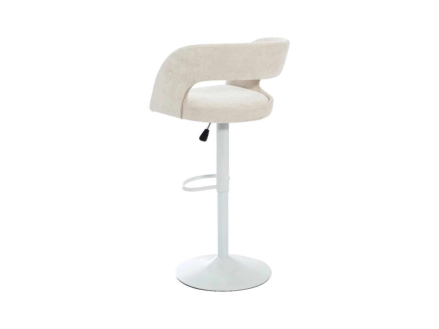Barhocker 2er-Set höhenverstellbar - Stoff & weißes Metall - Cremefarben - LAJUNIA