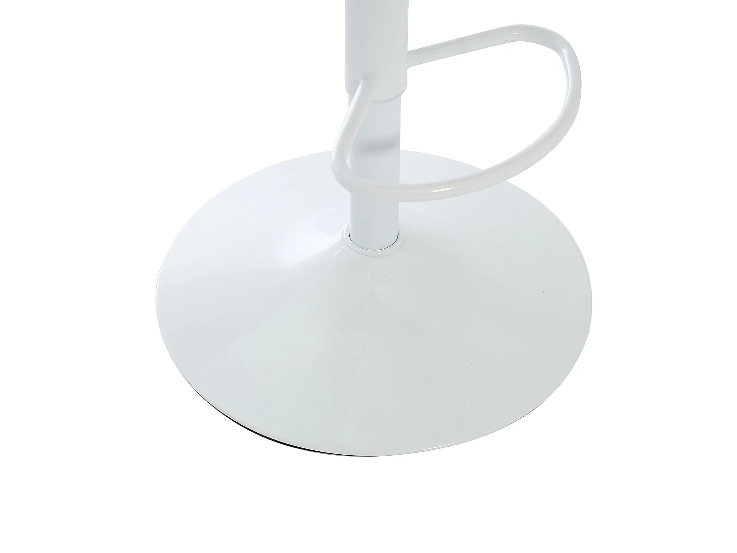 Lot de 2 tabourets de bar en tissu et métal blanc - Hauteur réglable - Crème - LAJUNIA