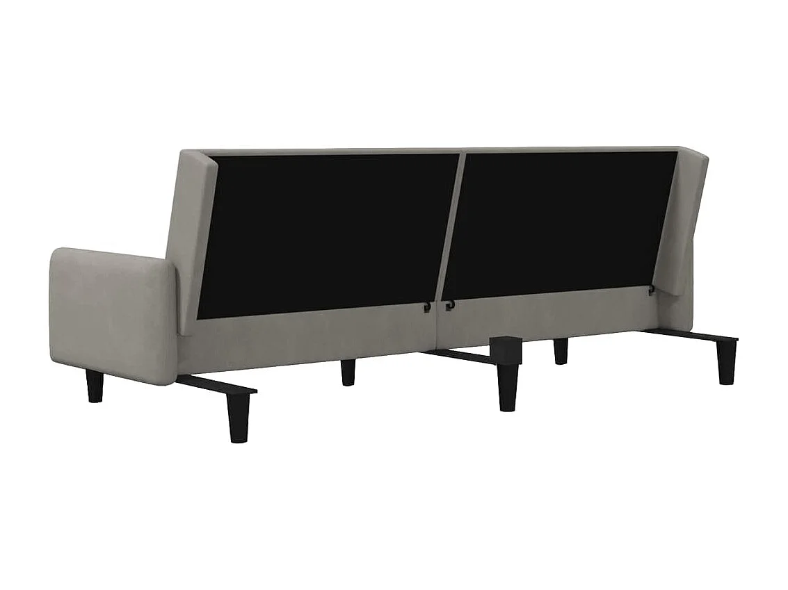 Canapé-lit à 2 places gris clair velours