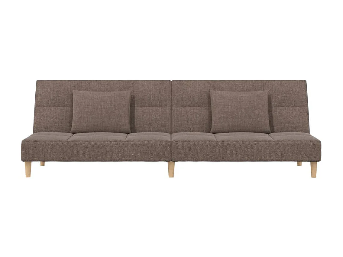 Sofá-cama 2 lugares c/ duas almofadas tecido cinza-acastanhado