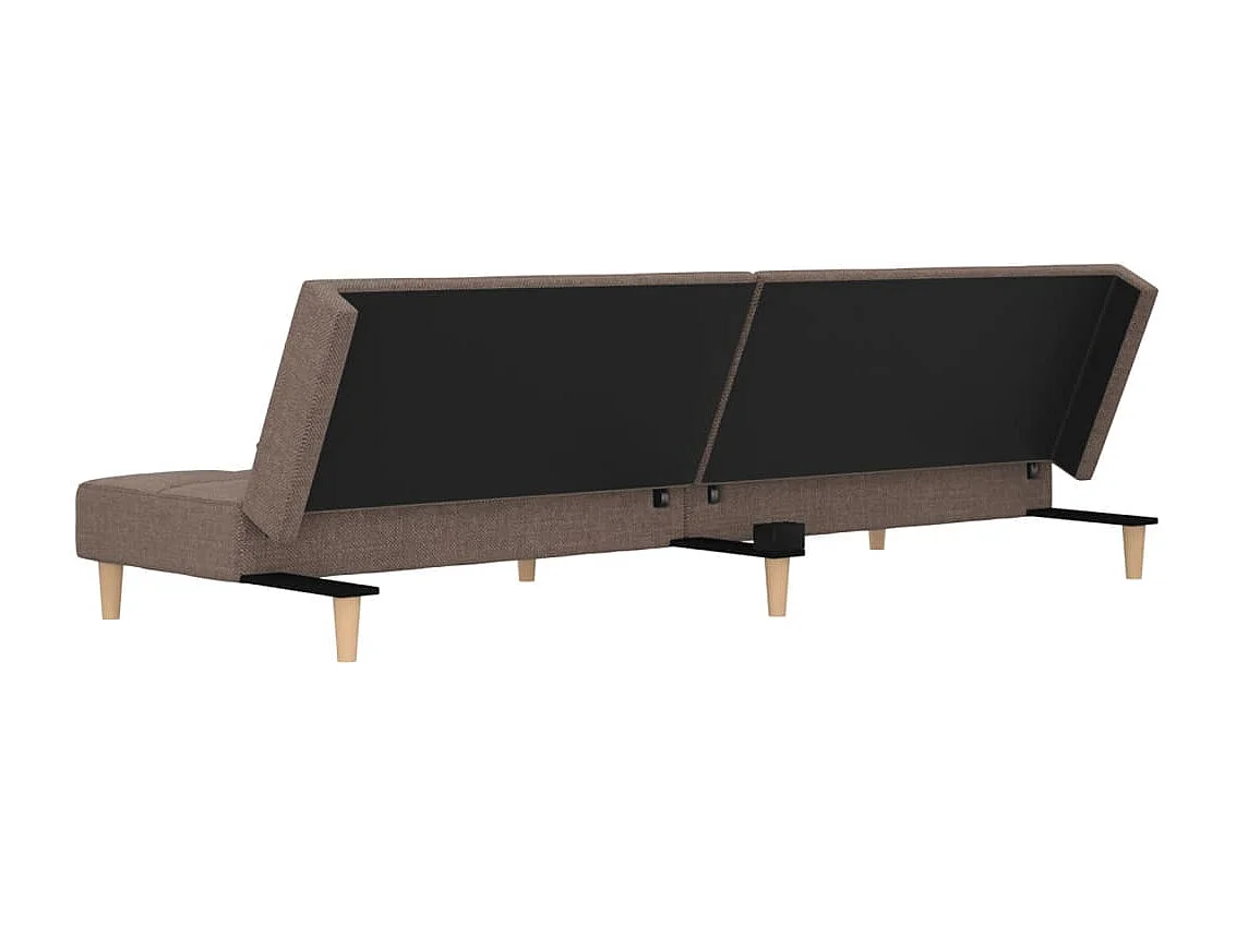 Sofá-cama 2 lugares c/ duas almofadas tecido cinza-acastanhado