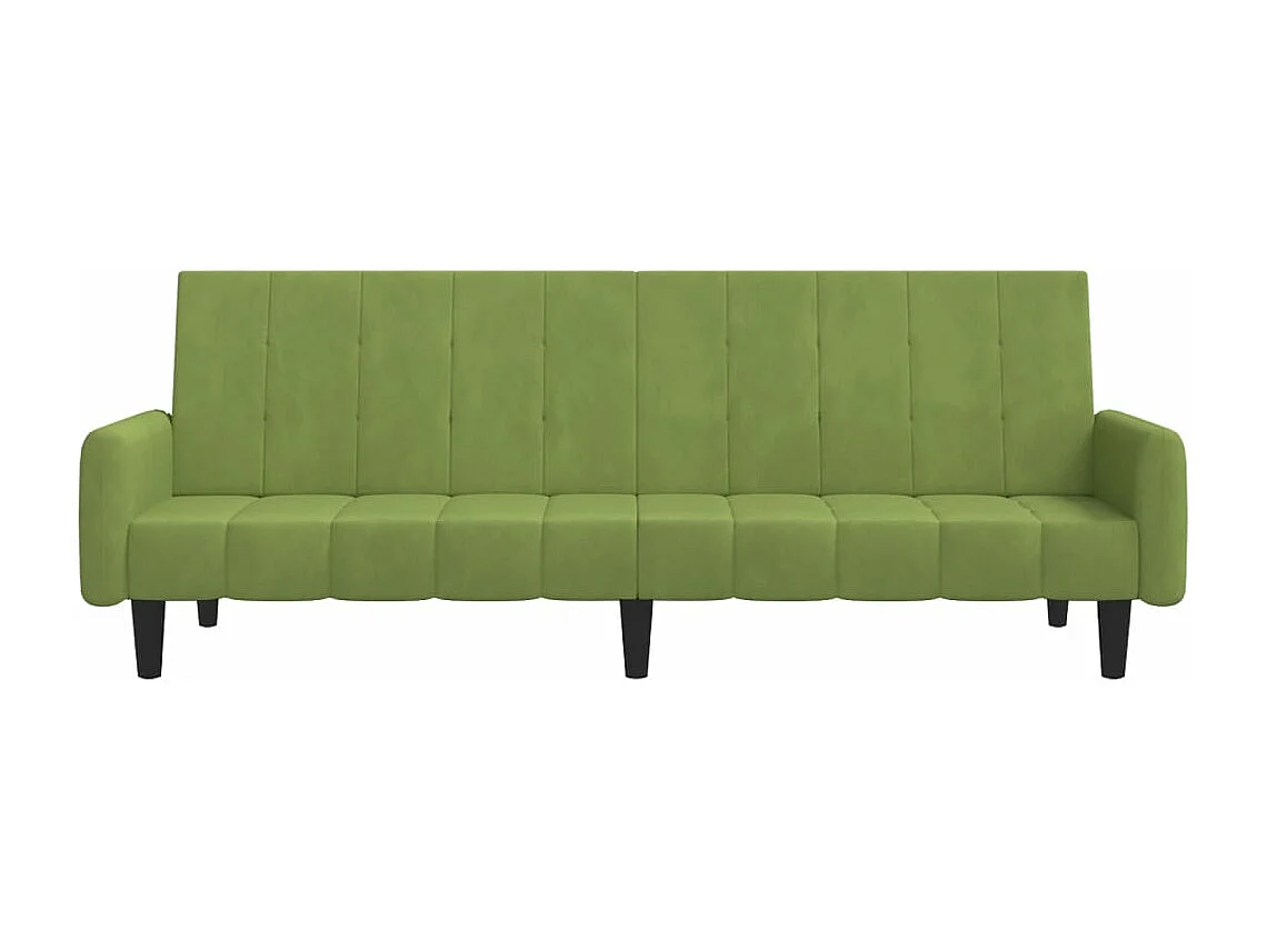 Divano Letto a 2 Posti Verde Chiaro in Velluto