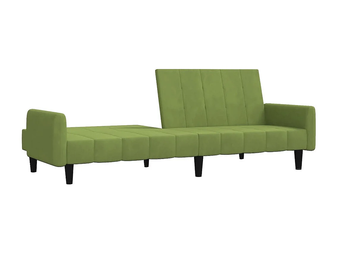 Divano Letto a 2 Posti Verde Chiaro in Velluto