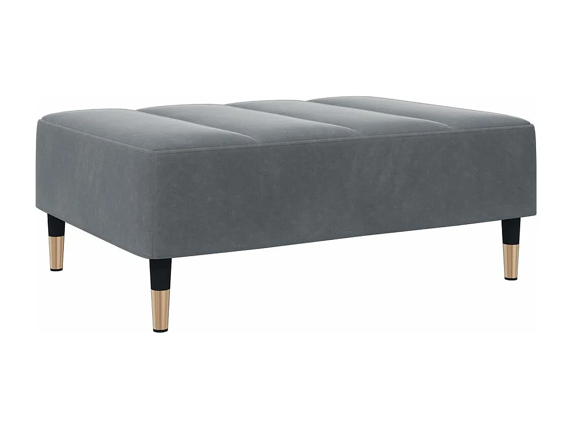 Schlafsofa 2-Sitzer mit Fußhocker Dunkelgrau Samt