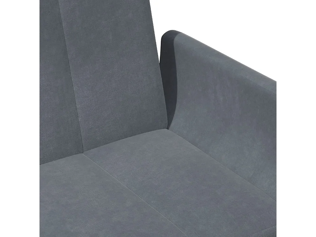 Schlafsofa 2-Sitzer mit Fußhocker Dunkelgrau Samt